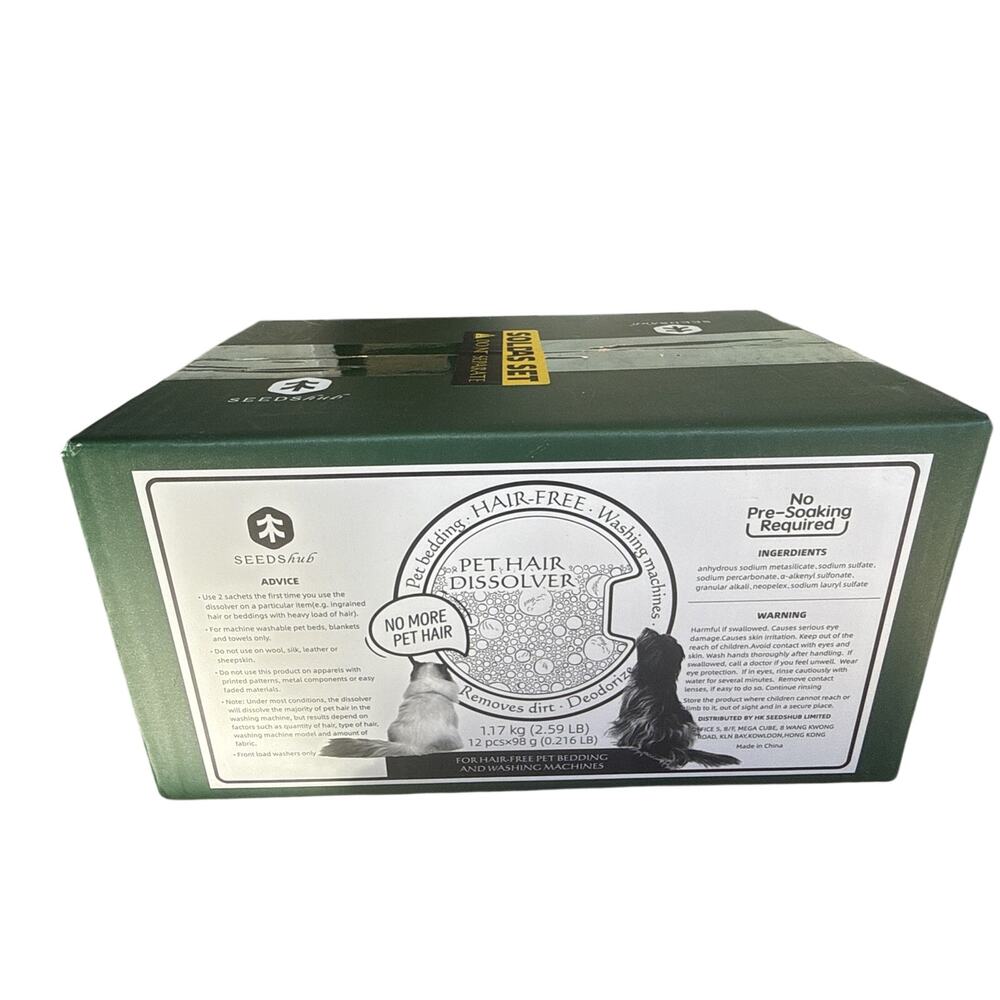 SEEDS Hub Pet Hair Disolver Pet Hair Remover for Laundry Washing 12pcs x 98 g